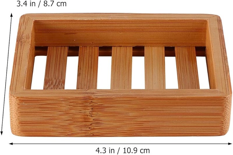 Cabilock Wood Soap Tray Holder with Drainage for Bathroom Shower Sink Home and Travel Use - Image 2